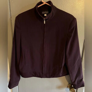 HERMAN Geist dark purple blazer with matching long skirt.